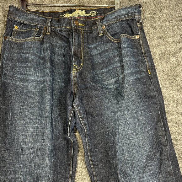 Old Navy Jeans Mens 36 Bootcut Dark Wash Cotton Pockets Zip Fly - Picture 3 of 9